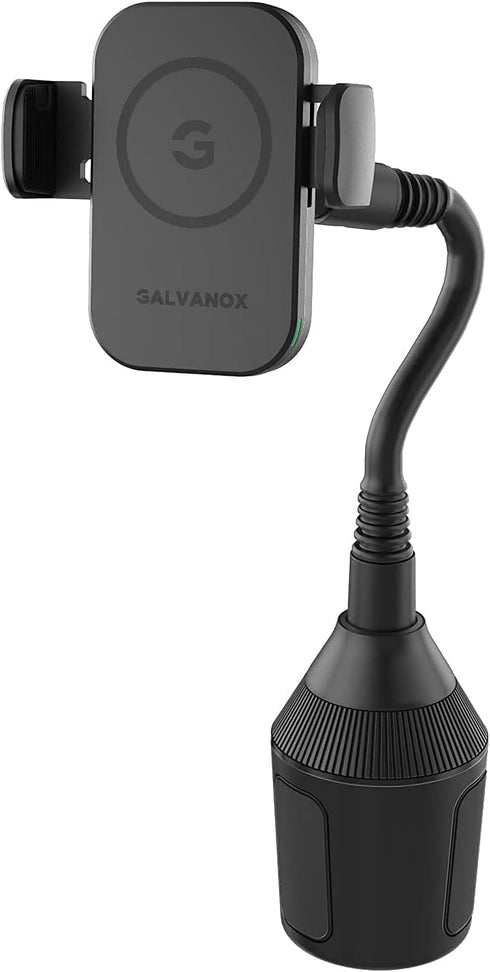 GALVANOX Cup Phone Holder for Car, Designed for MagSafe Wireless Charger (15W), Auto Clamping Magnetic Mount