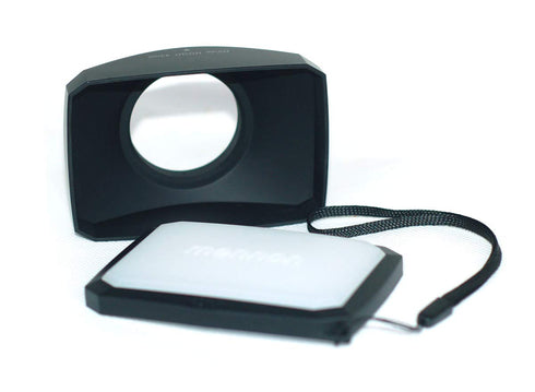 43mm 16:9 Screw Mount Rectangular Wide Angle Lens Hood + W/B Cap for Canon VIXIA HF R80, R82, R800, and More