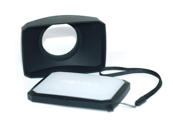 43mm 16:9 Screw Mount Rectangular Wide Angle Lens Hood + W/B Cap for Canon VIXIA HF R80, R82, R800, and More