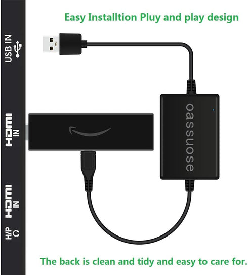 USB Power Cable Adapter for Fire TV Stick, Powers Streaming TV Sticks Directly from TV USB Port