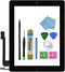 Touch Screen Digitizer Replacement for Black iPad 4, 4th Generation A1458 A1459 A1460 Glass Assembly Repair Kit