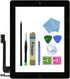 Touch Screen Digitizer Replacement for Black iPad 4, 4th Generation A1458 A1459 A1460 Glass Assembly Repair Kit