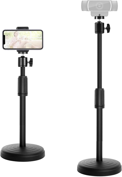 Khazylorr Webcam Stand for Desk, 18 Inch Webcam Tripod Camera Stand with Phone
