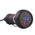 Digital Voltage Temperature Monitor, 12V to 24V 3in1 Dual USB Car Battery Voltage Tester (Blue + Red)