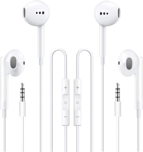 Wired Earbuds, Ultra Clear Calls & No Noise, 3.5mm Headphones with Mic, In-Ear Earphones, Compatible with