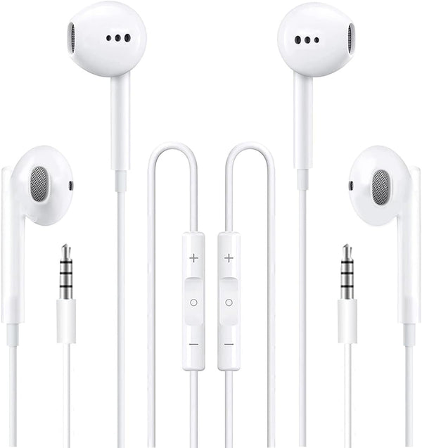 Wired Earbuds, Ultra Clear Calls & No Noise, 3.5mm Headphones with Mic, In-Ear Earphones, Compatible with