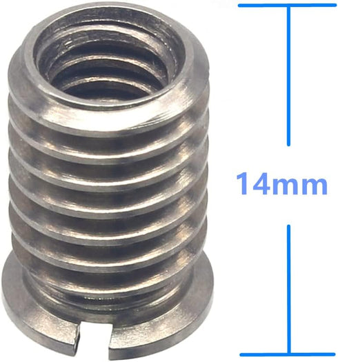Stainless Steel 1/4"-20 Female to 3/8"-16 Male Screw Adapter, 2 Pieces, 14mm Height