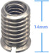 Stainless Steel 1/4"-20 Female to 3/8"-16 Male Screw Adapter, 2 Pieces, 14mm Height