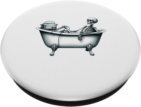 Relaxing Skeleton Enjoying Music and Bath Time PopSockets Standard PopGrip