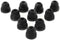 10pcs Black Double Flange Replacement Silicone Earbuds EarTips, 4.1mm Connector