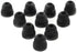 10pcs Black Double Flange Replacement Silicone Earbuds EarTips, 4.1mm Connector