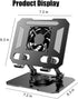 Mikirini 360 13 12 11 5 4 3 Rotating Tablet Desk Stand Holder with USB CoolerCarbon Steel Frame Dual Rod Mount Support