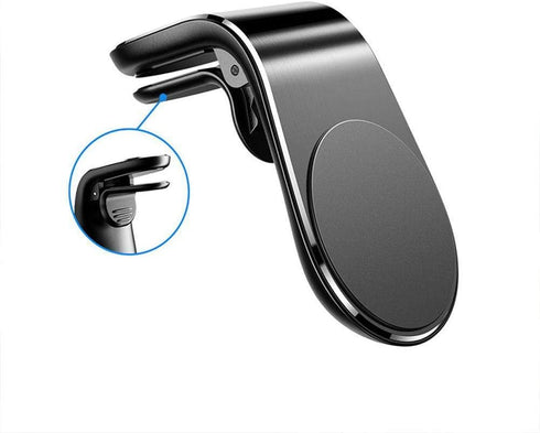 BoxWave MagnetoMount Clip Car Mount for Samsung Galaxy A51 5G - Metal Air Vent Strong Magnet - Jet Black