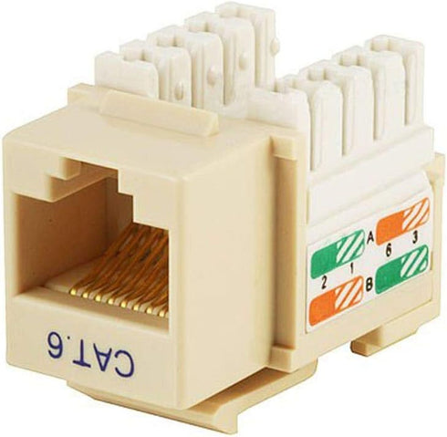 Monoprice Cat6 Punch Down Keystone Jack for 22-24AWG Solid Wire, Beige