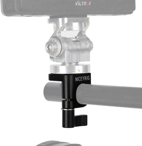 NICEYRIG 15mm Single Rod Clamp to Cold Shoe Adapter for DSLR Camera Rig Rail Block, Monitor Mount, LED Light,