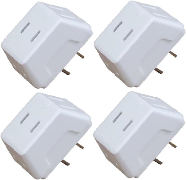 VEY14 Mini Travel Outlet Adapter Power Converter, 3-in-1 Portable 2-Prong Plug Wall Outlet