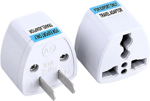 ANRANK 2 Pack UAE25010AK High Performance Universal UK/EU/AU to US Adapter Travel Power Plug Converters