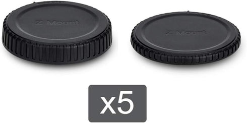 Rear Lens Cap & Body Cap Cover for Nikon Z Mount Camera Z30 Z50 Z5 Z6 Z6 II Z6 III Z7 Z7 II Z9 Z fc - 5 Packs