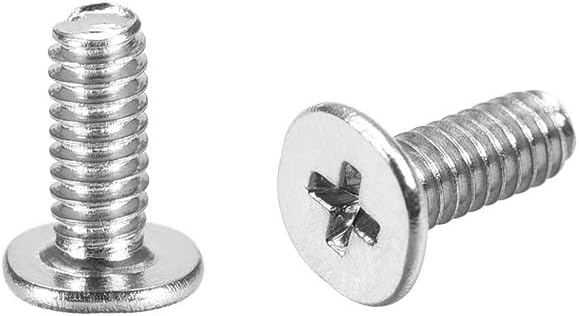 uxcell M2x6mm Phillips Screw Fastener Silver Tone, 3.8mm Dia Screw Head for Laptop PC TV Fan Switch, 100pcs