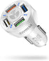4 Ports USB Car Charger Adapter, Fast QC3.0 Quick Phone Charger with LED Light, Compatible with iPhone and Galaxy
