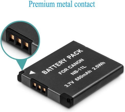 NB-11L/NB-11LH Battery (2-Pack) and Charger Kit for Canon PowerShot ELPH 190 is, ELPH 180, ELPH 110 HS, SX400 is, SX410