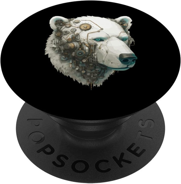 Steampunk Mechanical Polar Bear Robot PopSockets Standard PopGrip