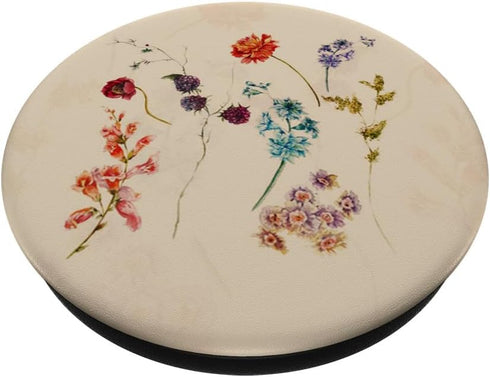 Cute Simple Wildflowers Pattern Design Floral on Beige PopSockets Standard PopGrip