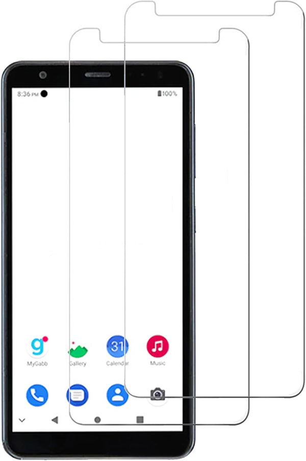 2 Pack Compatible with ZTE Gabb Z2 Smartphone Screen Protector, Scratch Resistant, HD Clear, Case Friendly, Tempered
