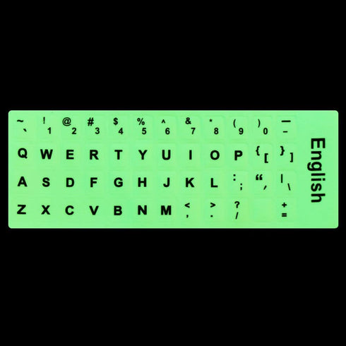 English Luminous Keyboard Stickers, Glow in The Dark Protective Film for Laptop PC Alphabet Button Layout