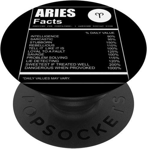 Astrology Lover Gift Aries Zodiac Sign PopSockets Standard PopGrip