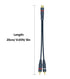 1 2 2 Pack, 8 inch RCA Splitter Female to Male RCA Y Splitter Audio Video Cable Split Adapter Dark Blue