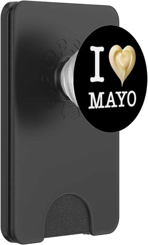 Playful Mayonnaise Designs for Mayo Enthusiasts For the unique mayonnaise lovers: 'I Love MAYO_white text PopSockets PopWallet for