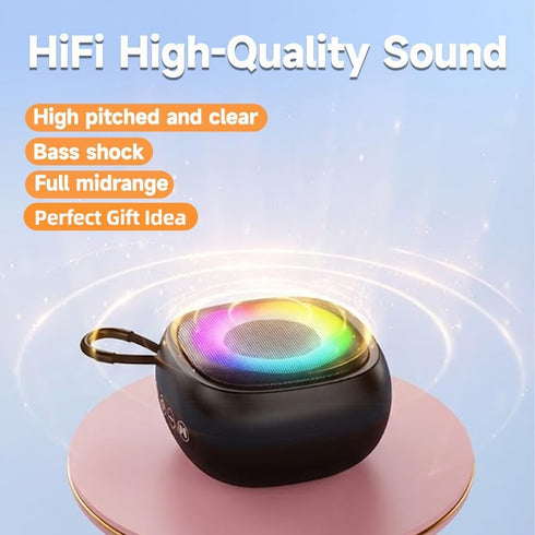 Treayes 5.4 Mini Bluetooth Speaker with RGB Lights, Portable Small Wireless Speaker with Deep Bass, Bluetooth Compact