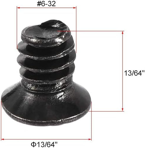 uxcell #6-32 x 13/64" Phillips Flat Head Screws, Black Fasteners for Laptop PC TV Fan Switch, 60pcs