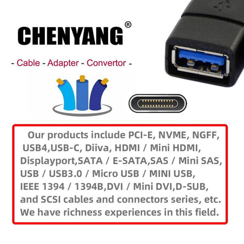 chenyang USB 3.0 Front Panel Header 19/20Pin, 1 Male to 2 USB 3.0 Female Panel Port Extension Cable with Mount Screw