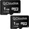 Flash Memory Card Pack of 2 Micro SD Card 1GB C4 with SD Adapter (1 GB)