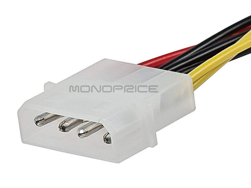 Monoprice Data Cable 0.50 Feet, SATA Serial ATA Splitter Power Cable (1x 5.25 to 2X 15-pin SATA Power Connector)