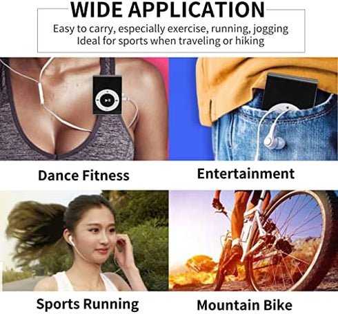 Acogedor Mp3 Mini?MP3 Player, Portable Digital Music Media Player Back?Clip Player with Earphone and USB Cable(Black)