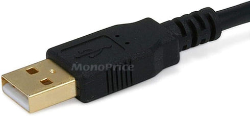 Monoprice 1.5-Feet USB 2.0 A Male to Mini-B 5pin Male 28/24AWG Cable with Ferrite Core (Gold Plated) (105446),Black by Monoprice