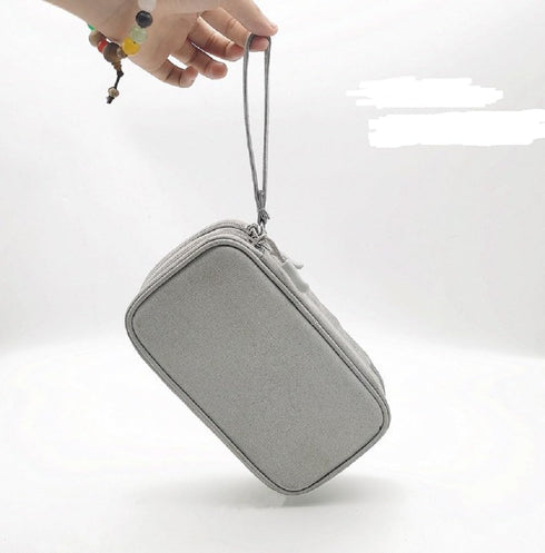 Electronic Organizer Bag, Waterproof Portable Travel Cable Storage Case for USB Drive, Charger, Headphones, Grey