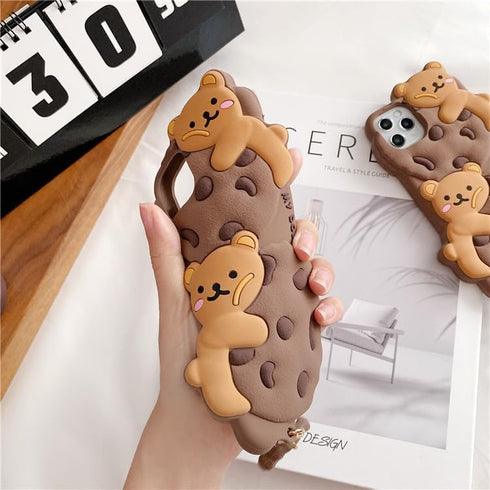 SGVAHY Cute Phone Case for iPhone 13, Soft Silicone Shockproof Protective Case with Strap Lanyard Keychain for Women