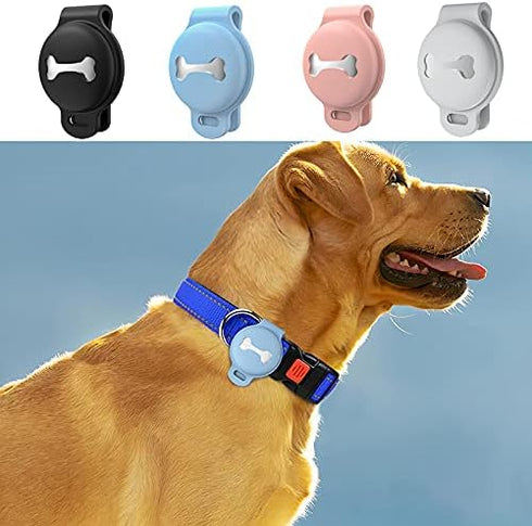 Skywin Silicone Case Compatible with Apple Tracker for Pet Collar, Secure Dog Collar Clip Holder for GPS Tracking Device