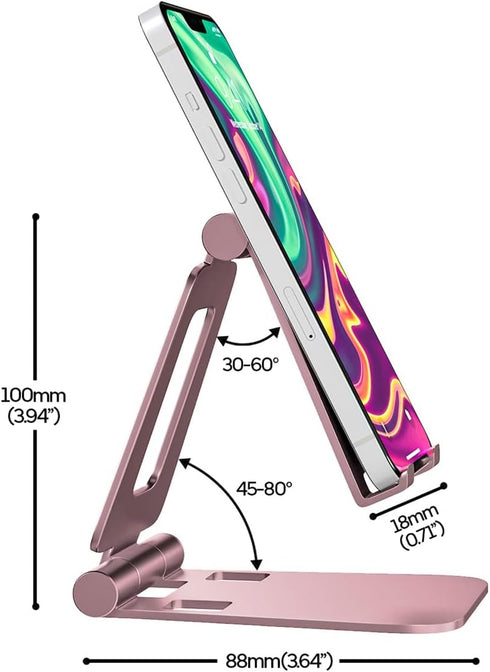 D & K Exclusives 17 16 15 14 13 12 11 8 7, Cell Phone Stand for Desk Phone Holder Foldable Portable Adjustable Cradle