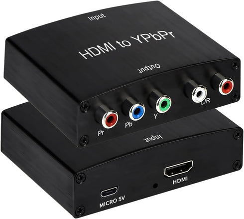HDMI to Component Converter, HDMI to YPbPr 5RCA RGB + R/L Converter