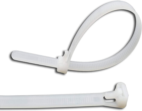 Superun Releasable Zip Ties - 8 Inch, 50 Lbs Tensile Strength, Pack of 100 Reusable Cable Ties in White