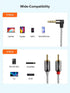 CableCreation 3.5mm to RCA Cable, 1.6FT/0.5M Angle 3.5mm Male to 2RCA Male Auxiliary Stereo Audio Y Splitter Gold-Plated