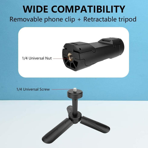 MOUNTDOG Portable Webcam Stand & Mini Tripod, Extendable Tabletop Tripod for iPhone, Camera, Samsung - Black