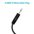 Fancasee 6FT 3.5mm to Speaker Wire TS Mono Male Plug to Bare Wire Pigtail Adapter for Audio Repair