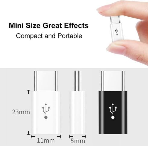 Micro USB to USB C Adapter (4 Pack), Micro-USB Female to USB-C Male OTG Adapter for Samsung, LG, Huawei