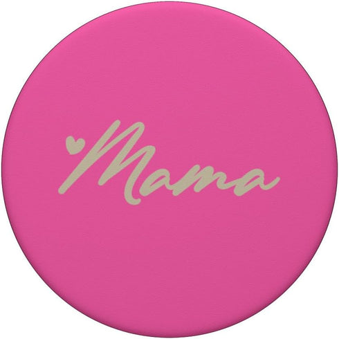 Beige Pink Heart Mama PopSockets Standard PopGrip
